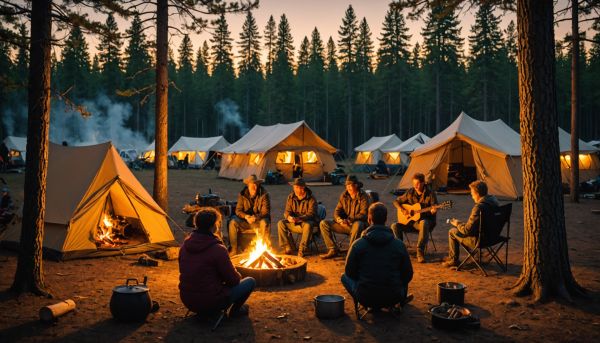 Soirées conviviales en plein air entre campeurs